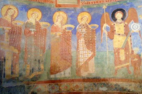 Procession of the Virgins in the Basilica frescoes